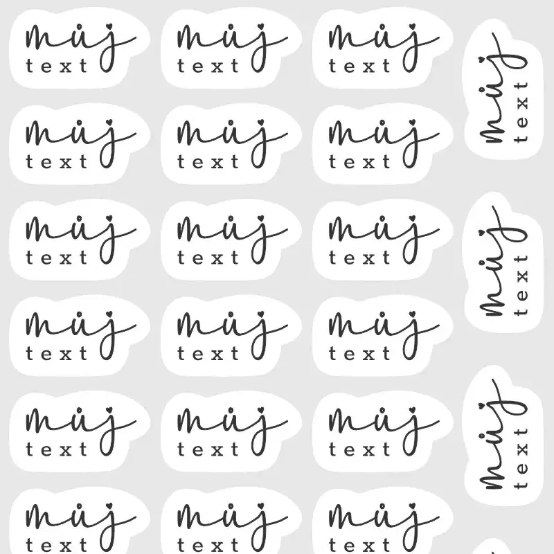 Samolepky s vlastním textem a stylem.