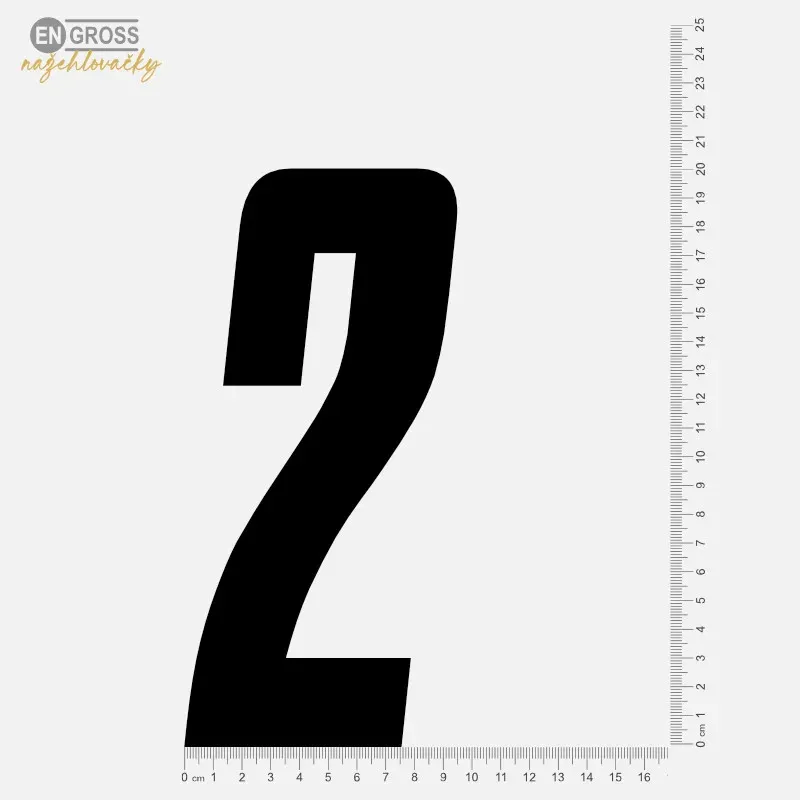 Nažehlovací číslo 2 na dětský sportovní nebo fotbalový dres k domácímu nažehlení.