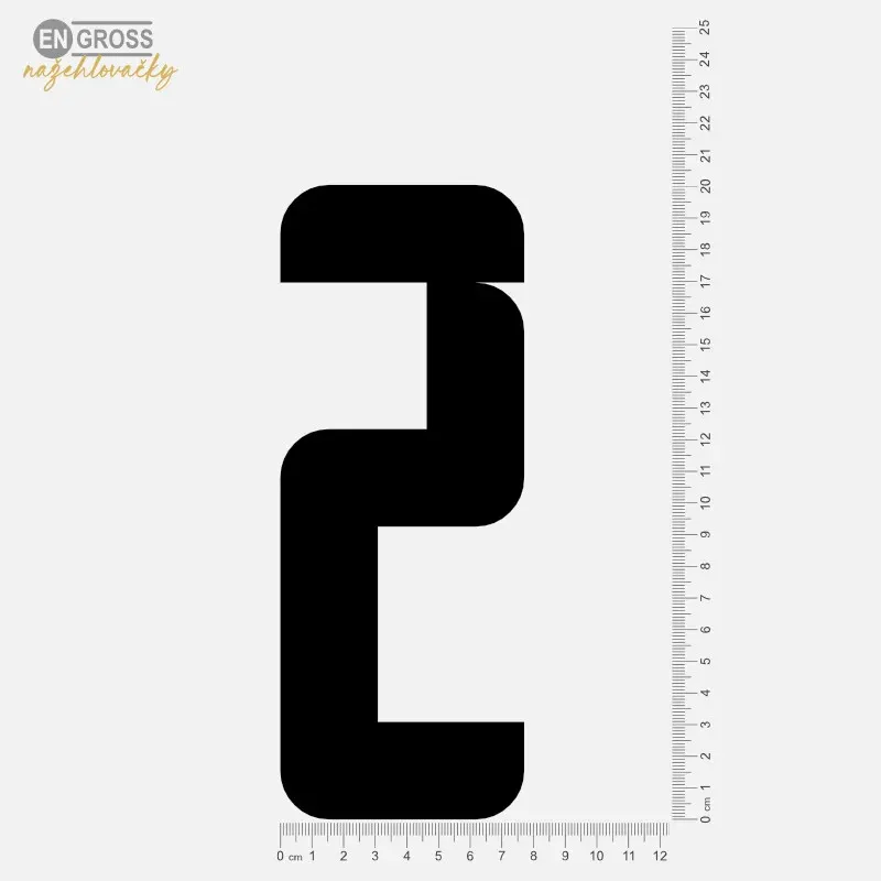 Nažehlovací číslo 2 na dětský fotbalový sportovní dres.