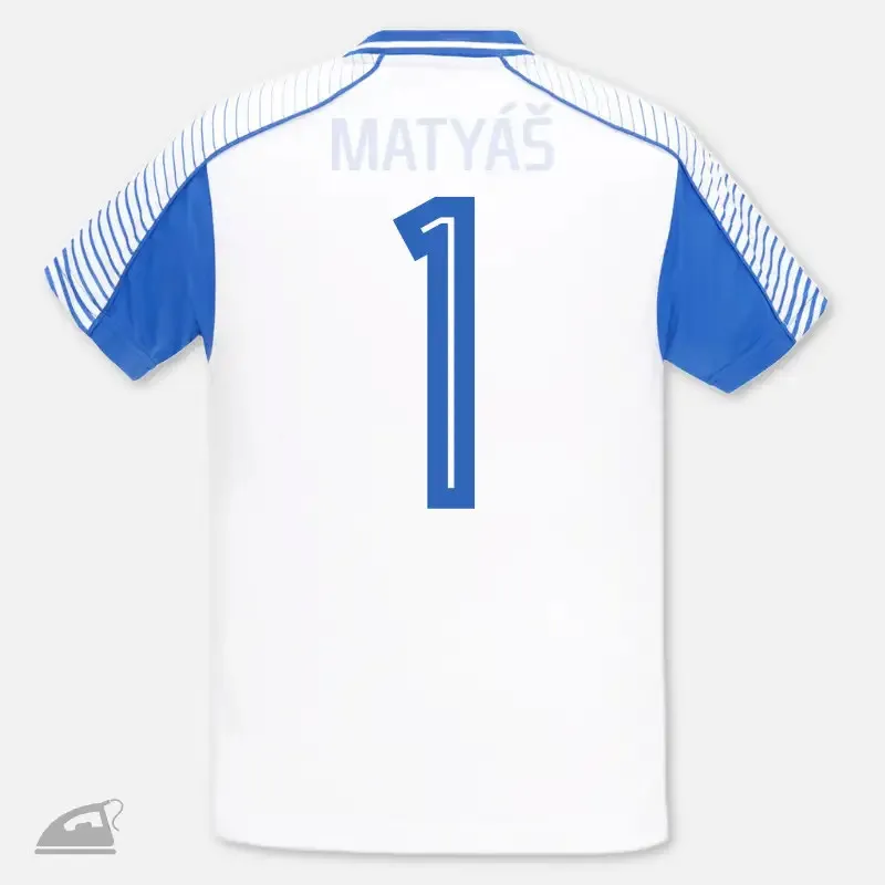 Nažehlovací číslice 1 na záda dětského sportovního dresu, modrá barva, snadné nažehlení žehličkou.