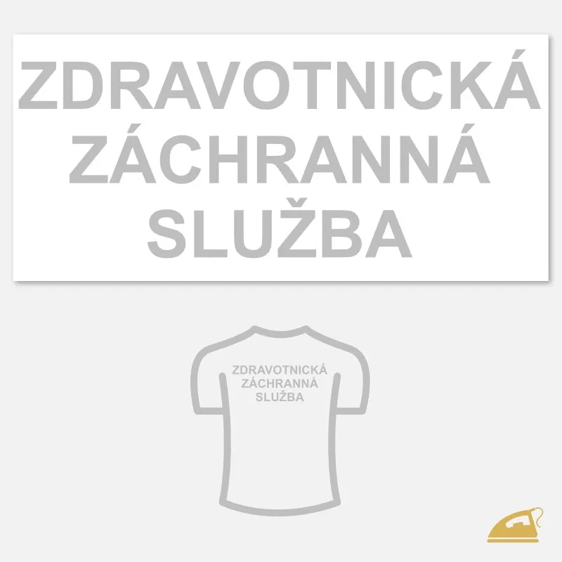 Reflexní nažehlovací potisk na záda - Zdravotnická záchranná služba.