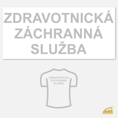 Reflexní nažehlovací potisk na záda - Zdravotnická záchranná služba.