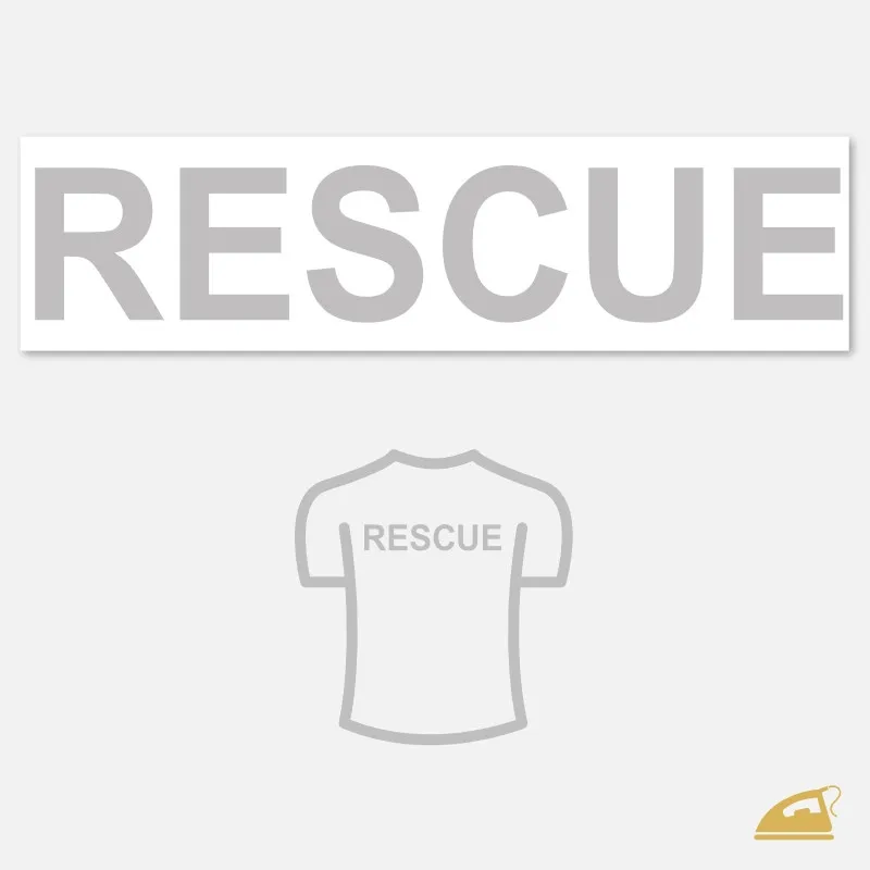 Reflexní nažehlovací potisk k domácímu nažehlení - RESCUE.