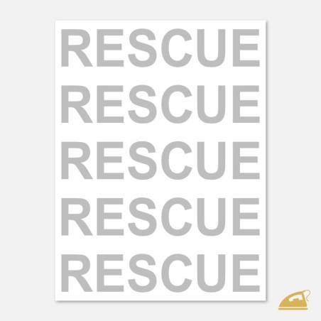 Mezinárodní reflexní nažehlovací potisk na přední díl oděvu - RESCUE.