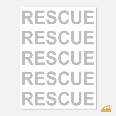 Mezinárodní reflexní nažehlovací potisk na přední díl oděvu - RESCUE.