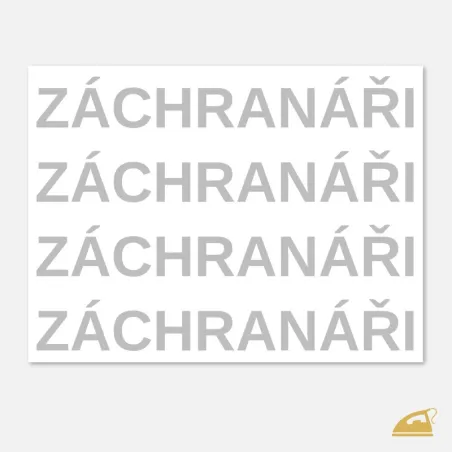 Reflexní nažehlovací nápis ZÁCHRANÁŘI na profesní oděvy.