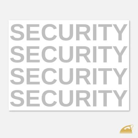 Reflexní nažehlovací nápis na pracovní oděvy SECURITY.