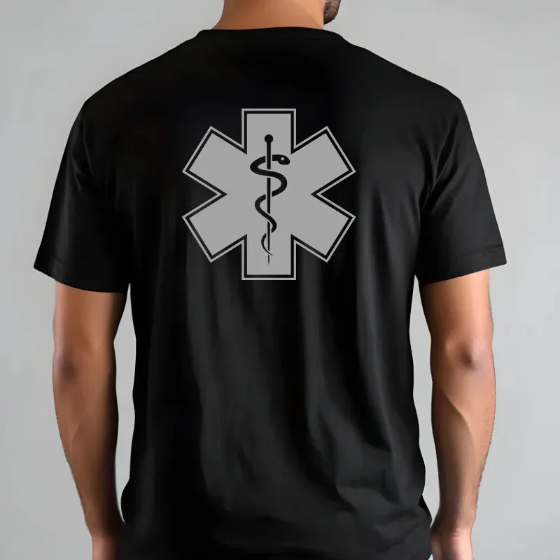 Reflexní nažehlovací potisk pro záchranáře - Hvězda života 20x20 cm.