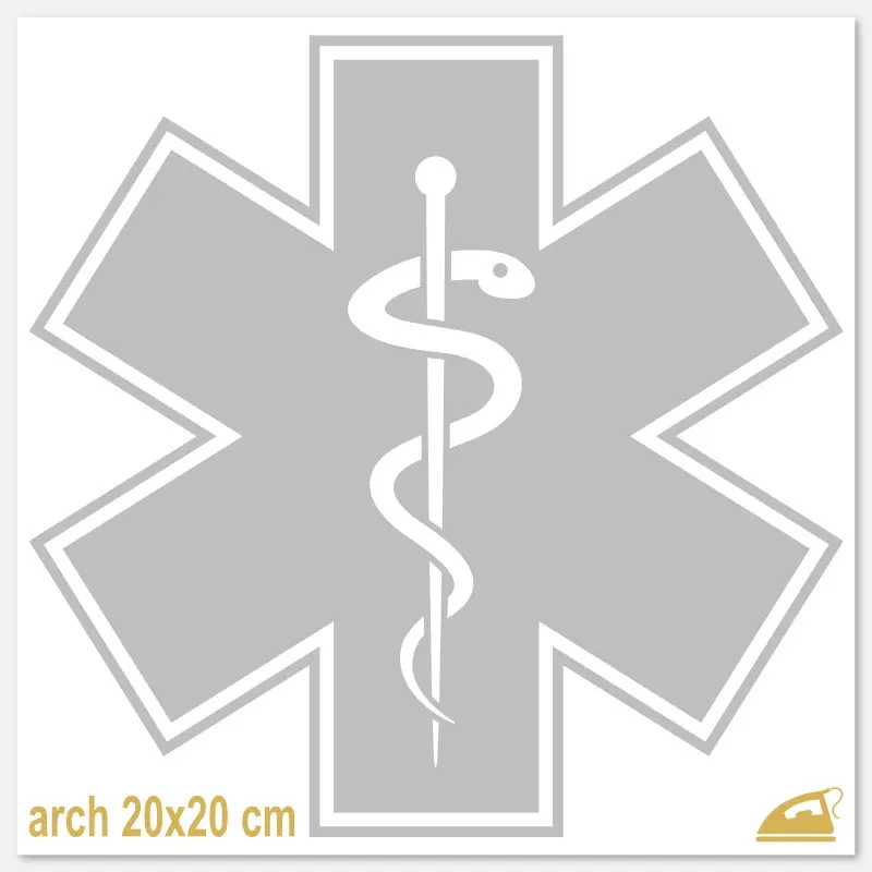 Hvězda života na záda - reflexní potisk.