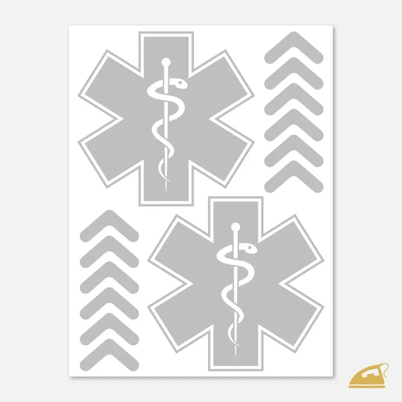 Reflexní nažehlovačky pro zdravotníky - Hvězda života 2 ks, šipky.