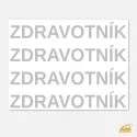 Reflexní nápis ZDRAVOTNÍK k nažehlení žehličkou, 4 ks na archu.