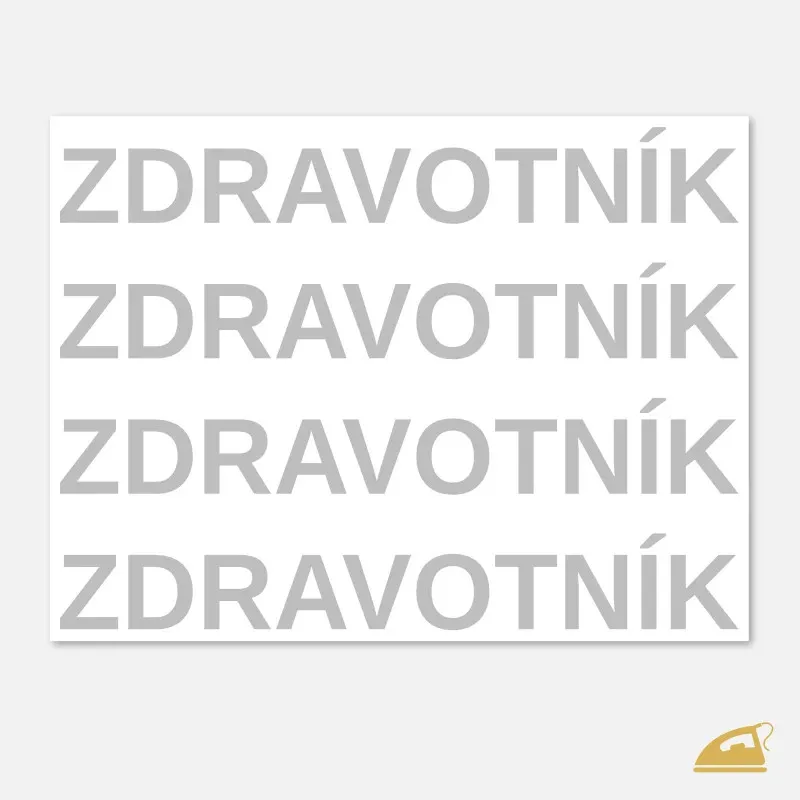 Reflexní nápis ZDRAVOTNÍK k nažehlení žehličkou, 4 ks na archu.