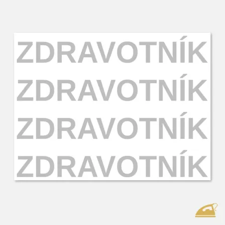 Reflexní nápis ZDRAVOTNÍK k nažehlení žehličkou, 4 ks na archu.