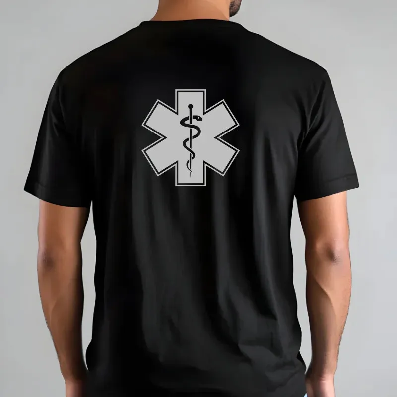 Reflexní nažehlovací potisk pro záchranáře - Hvězda života 15x15 cm.