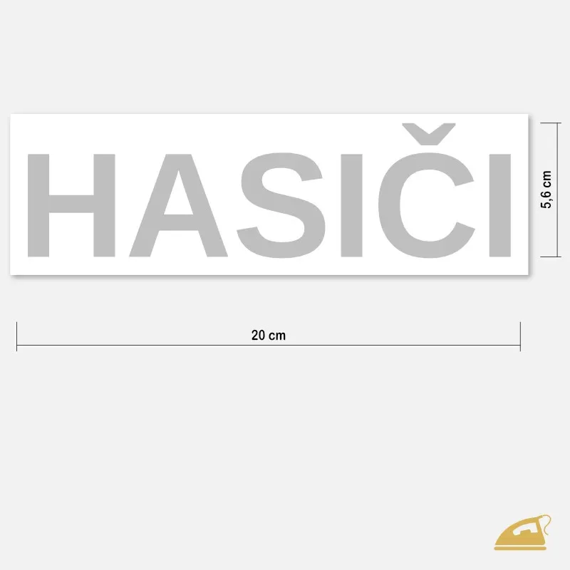 Velká reflexní nažehlovačka HASIČI na záda.