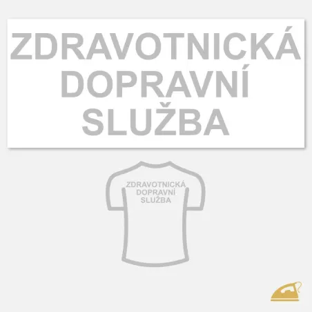 Reflexní nažehlovací potisk ZDRAVOTNICKÁ DOPRAVNÍ SLUŽBA.
