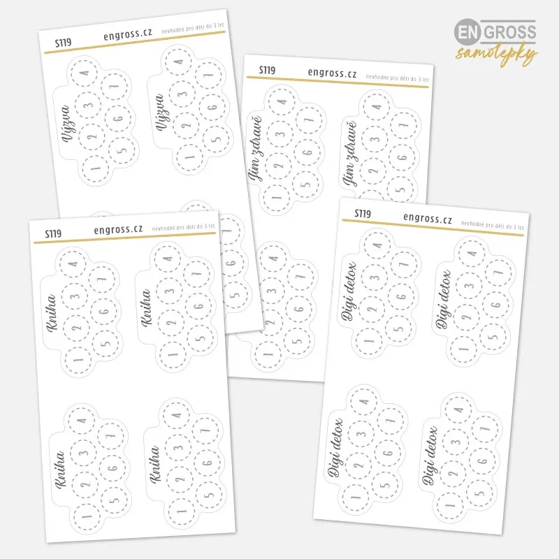 Nálepky do diáře na přání - týdenní trackery.