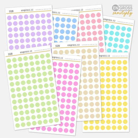 Samolepky do diáře pro barevné kódování - kolečka 5 mm.