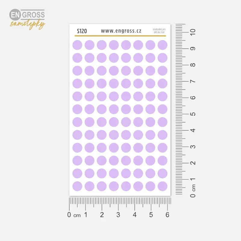 Samolepky do diáře - kolečka 5 mm, 96 ks na archu.