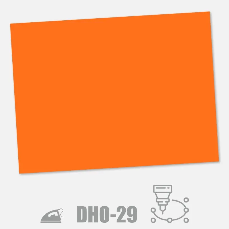 Neonová oranžová nažehlovací folie na textil pro výrobu výrazného potisku.