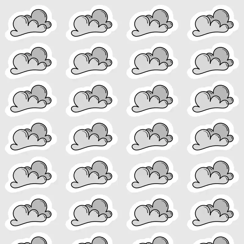 Mini kreslené samolepky Počasí - zataženo, oblačno.