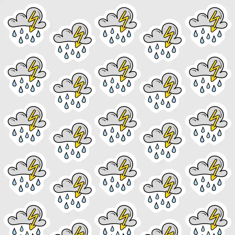 Malé nálepky pro plánování v diáři - Počasí, bouřka, déšť.