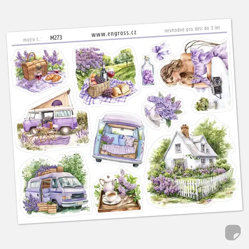 Samolepky jarního výletu do přírody.