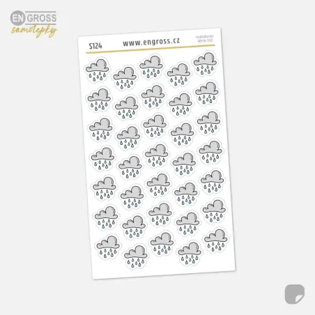 Malé samolepky pro zaznamenání počasí v diáři - Déšť.