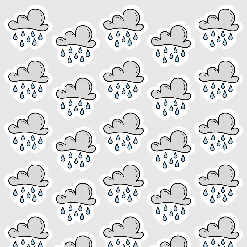Mini nálepky počasí - déšť v doodle stylu do každého diáře.