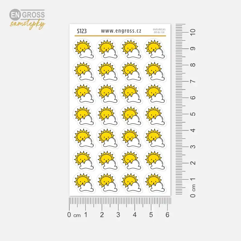 Malé samolepky do diáře - Počasí, polojasno.