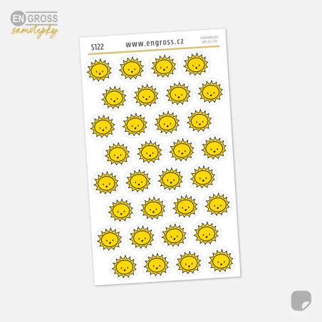 Samolepky Počasí - slunečno. Pro proplánování v diáři.