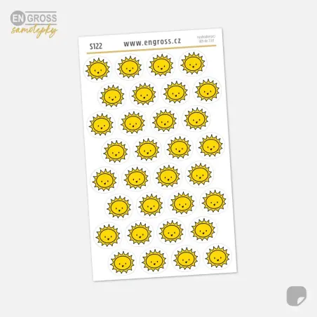Samolepky Počasí - slunečno. Pro proplánování v diáři.