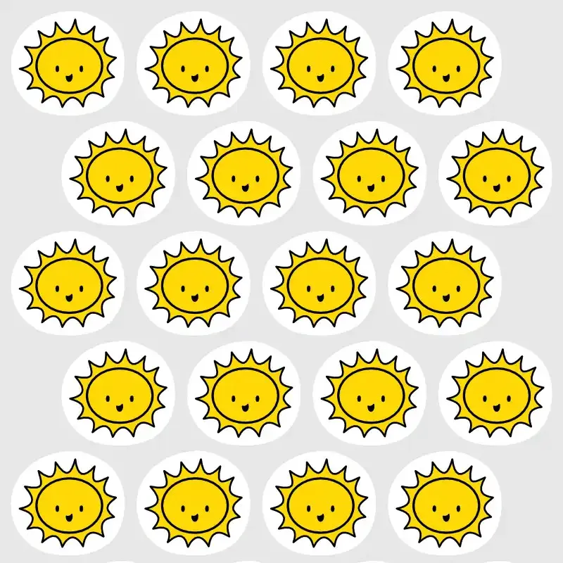 Malé samolepky z kolekce Počasí - slunečno. Ideální pro diář.
