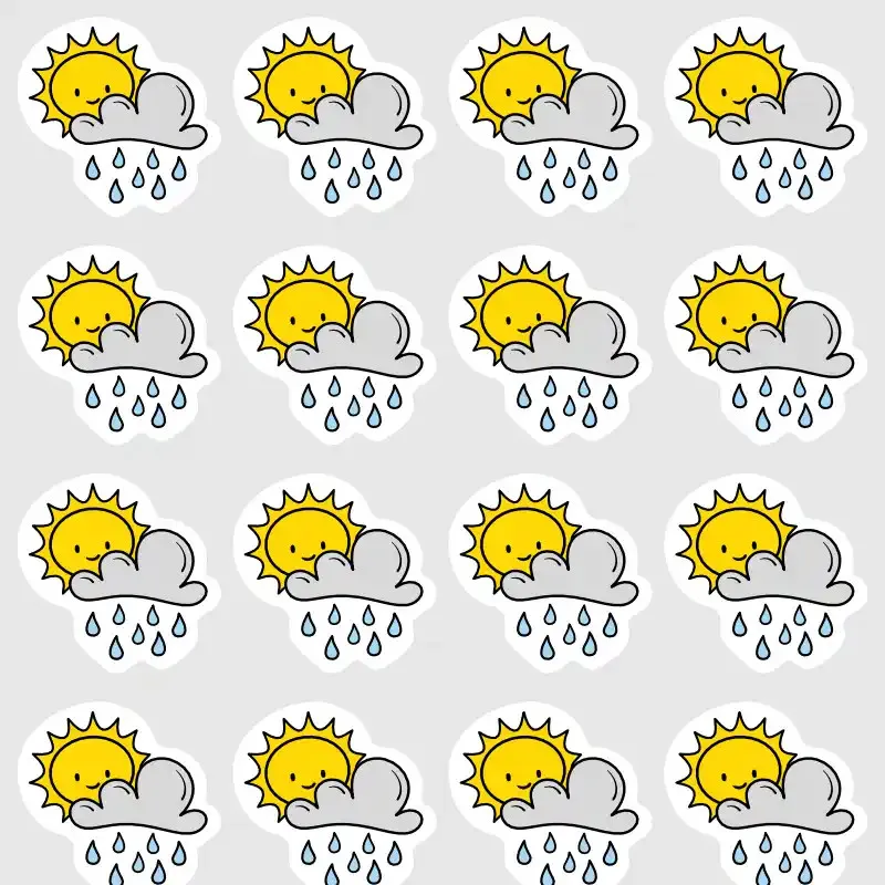 Malé nálepky do diáře z kolekce Počasí - proměnlivo.