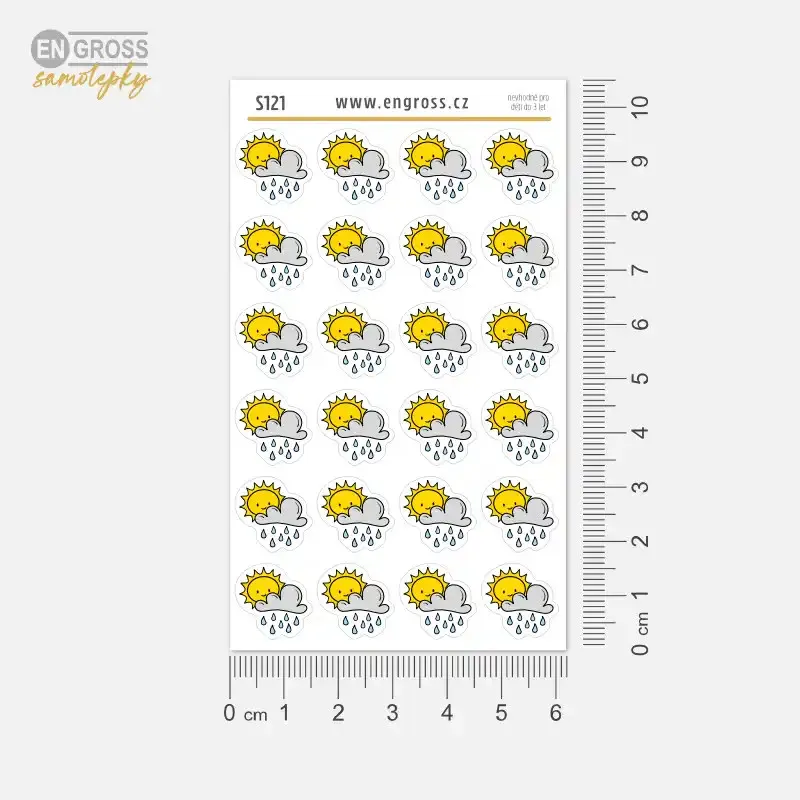 Počasí - proměnlivo, samolepky pro plánování v diáři.