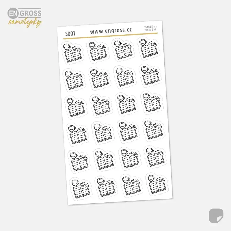 Čas na čtení knihy - samolepka do diáře.