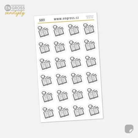 Čas na čtení knihy - samolepka do diáře.