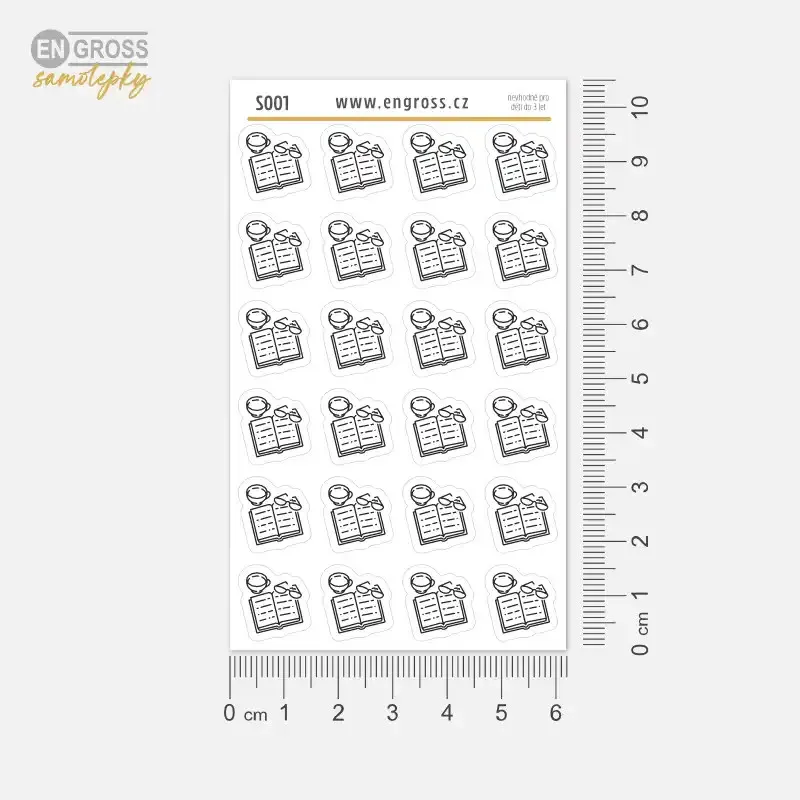 Samolepky do diáře - čas na knihu, ikonky.