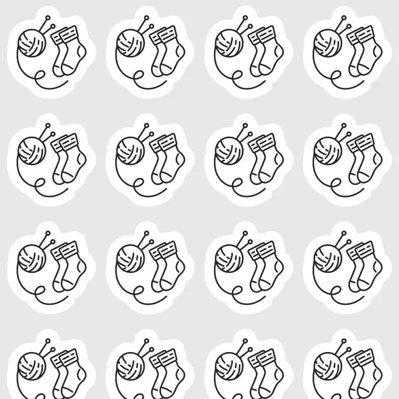 Pletení, ruční práce - malé nálepky do diáře.