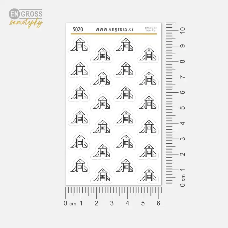 Jdeme na hřiště - malé samolepky, ikonky pro rodiče s dětmi.