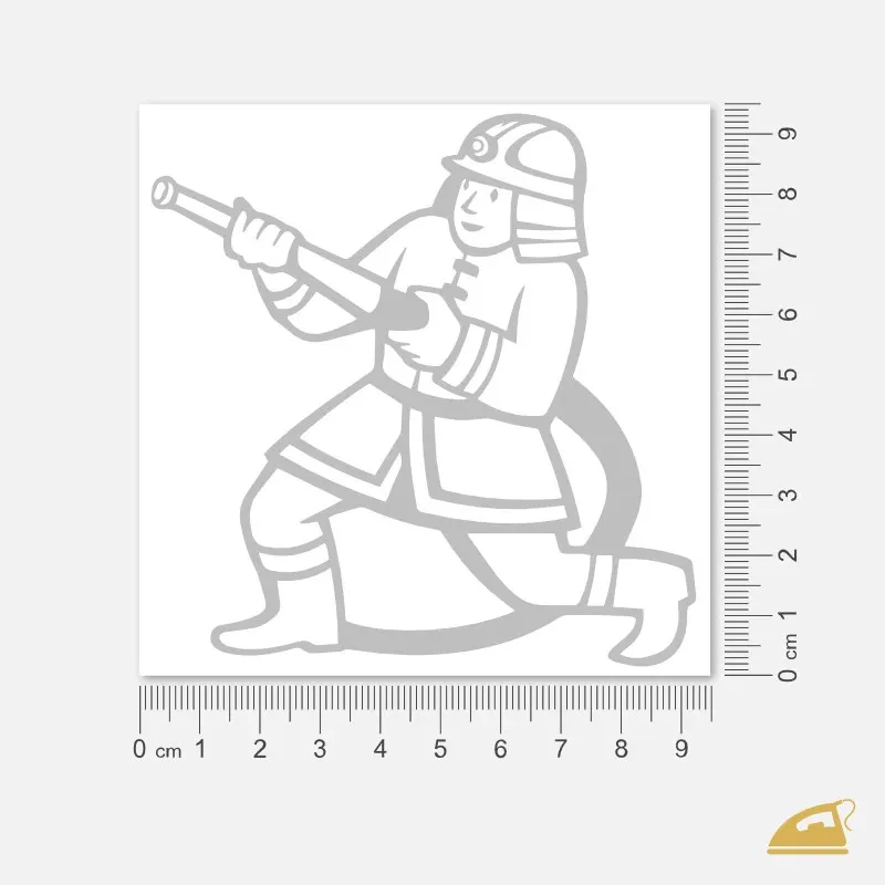 Reflexní hasič - nažehlený na textilu chrání.