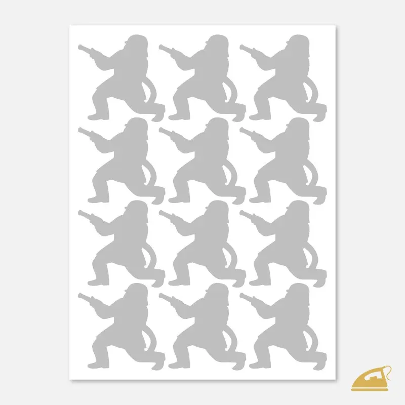 Reflexní nažehlovací siluety hasičů - 12 obrázků na archu.