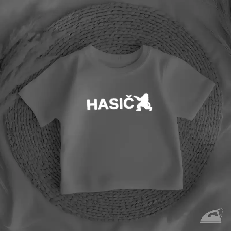 Reflexní nažehlovací text HASI4 se siluetou hasiče - 5 ks na archu.