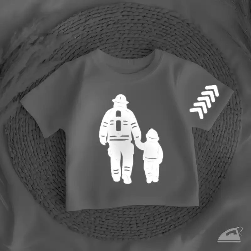 Reflexní nažehlovačka - Hasič, táta a syn.