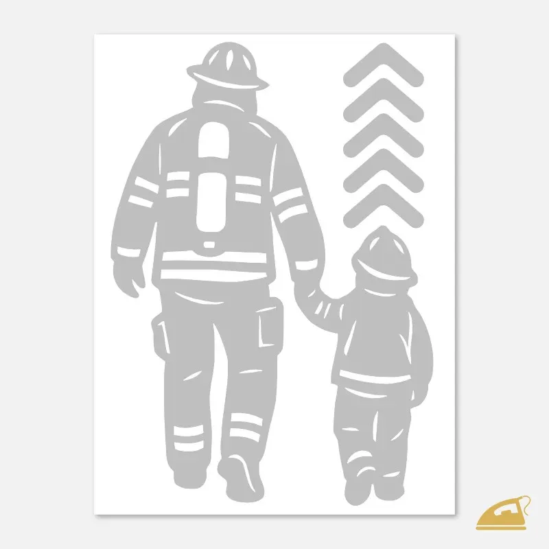 Hasič táta a syn - reflexní nažehlovačka pro rodiiný potisk.