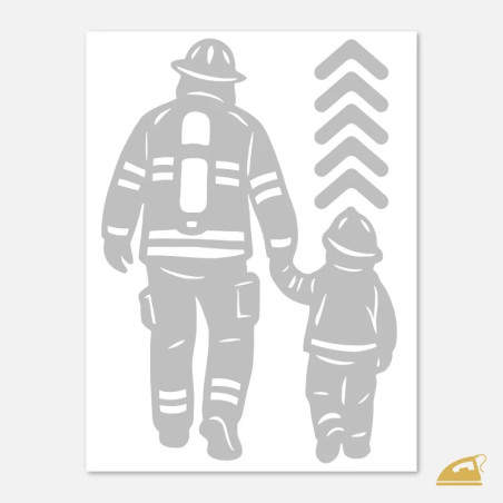 Hasič táta a syn - reflexní nažehlovačka pro rodiiný potisk.