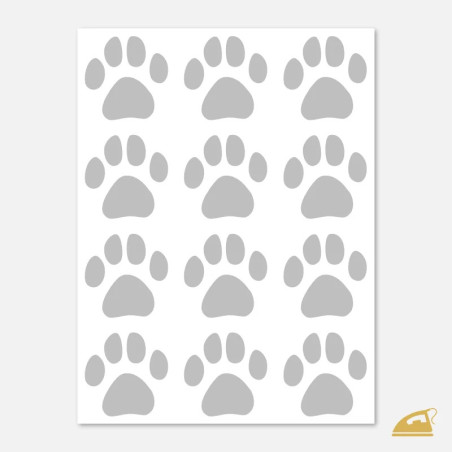 Reflexní nažehlovací obrázky na textil - psí stopy.