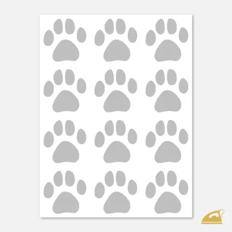 Reflexní nažehlovací obrázky na textil - psí stopy.