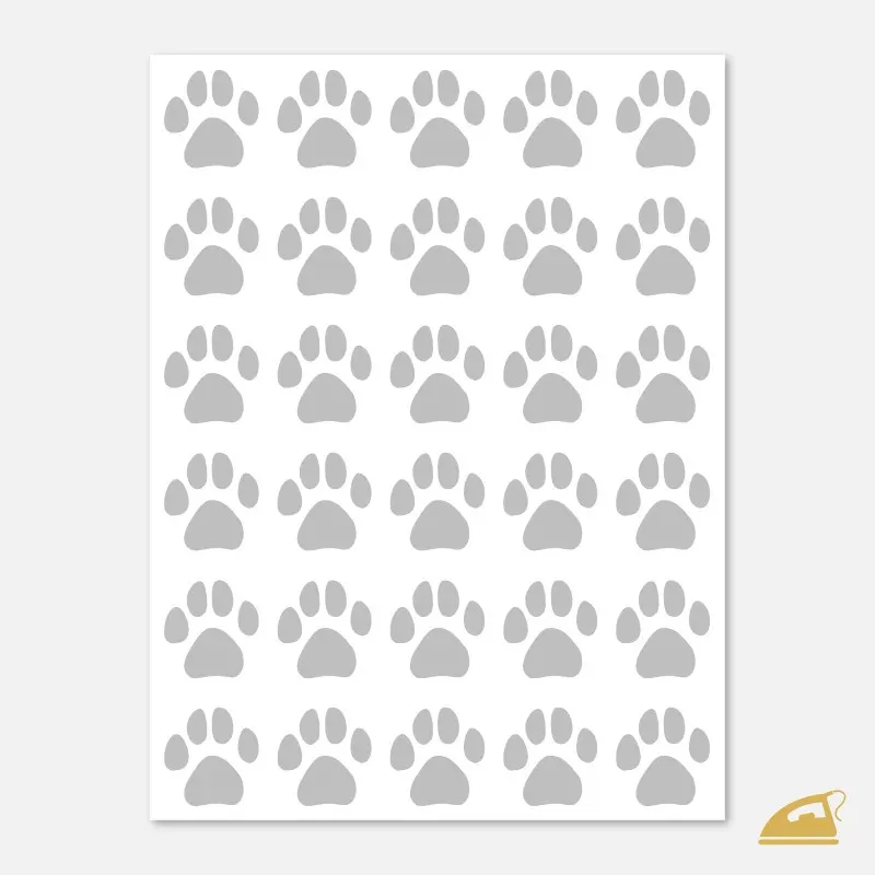 Reflexní nažehlovací obrázky Mini psí stopy 30 ks.