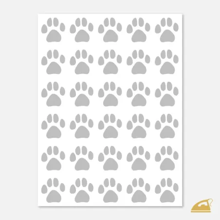 Reflexní nažehlovací obrázky Mini psí stopy 30 ks.